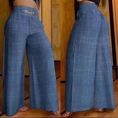 🔥Women's High-Waist Wide-Leg Trousers with Belt Accent💓Buy 2 Free Shipping