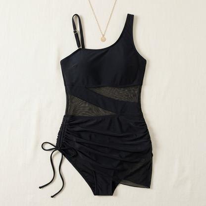 Ruched Mesh One Piece Swimsuit for Women