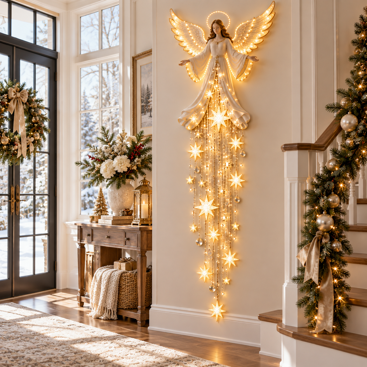 ✨Angel Blessing Starfall Wall Light – Heavenly Christmas Wall Decor