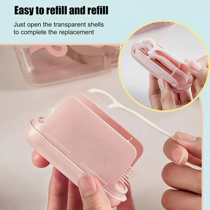 Automatic Pop-Up Dental Floss Dispenser Box Refillable Portable with Floss
