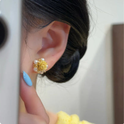 Golden Years-Women's Versatile Gold Rose Earrings