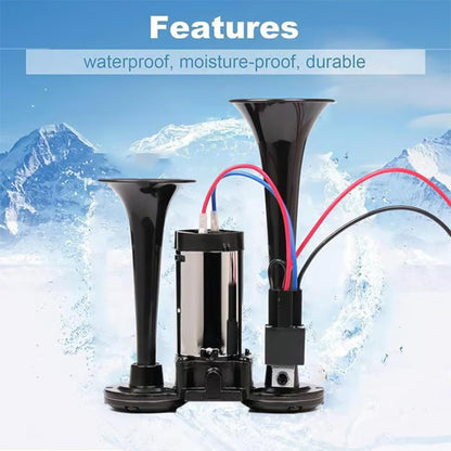 🚨 Train Air Horn 120dB – Fits Trucks, Cars & Boats | 12V/24V, Waterproof & Tool-Free Install 🚛🔊