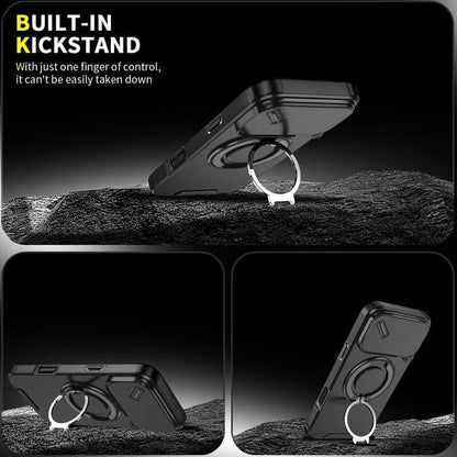 Magnetic Phone Case with Ring Stand For iPhone.airbag military protection