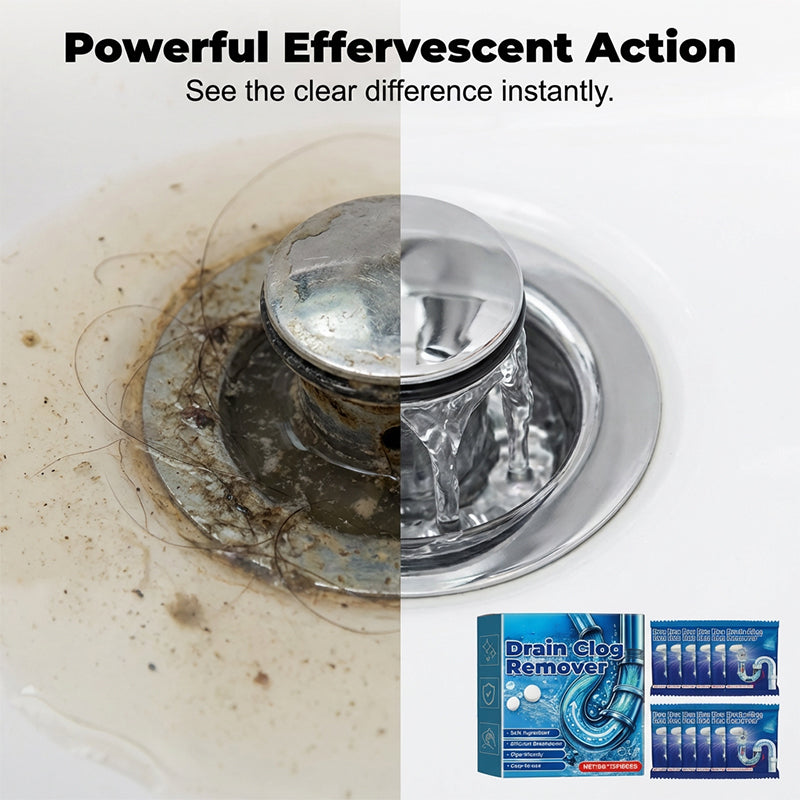 Fast Dissolve Drain Clog Remover Tablets Household Pipe Deodorant Cleaner
