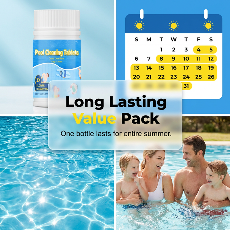 Long Lasting Pool Cleaner Tablets Crystal Clear Water Maintenance Supplies