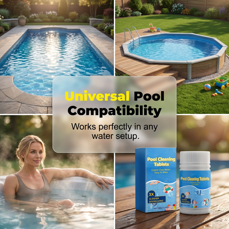 Long Lasting Pool Cleaner Tablets Crystal Clear Water Maintenance Supplies
