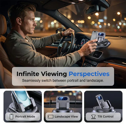 🔥360° Car Phone Holder 🏆 – Rock-Solid Suction, Fits All Phones 🔄