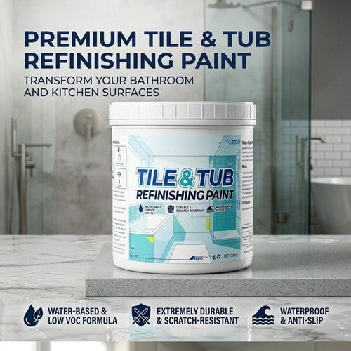 🥳2026 HOT SALE🥳💞50K+ SOLD!🛁🎨 50% OFF! Tile & Tub Refinishing Paint Kit – Waterproof, anti‑slip finish. Covers stains & cracks. Easy DIY, no pro needed. ✨🛡️